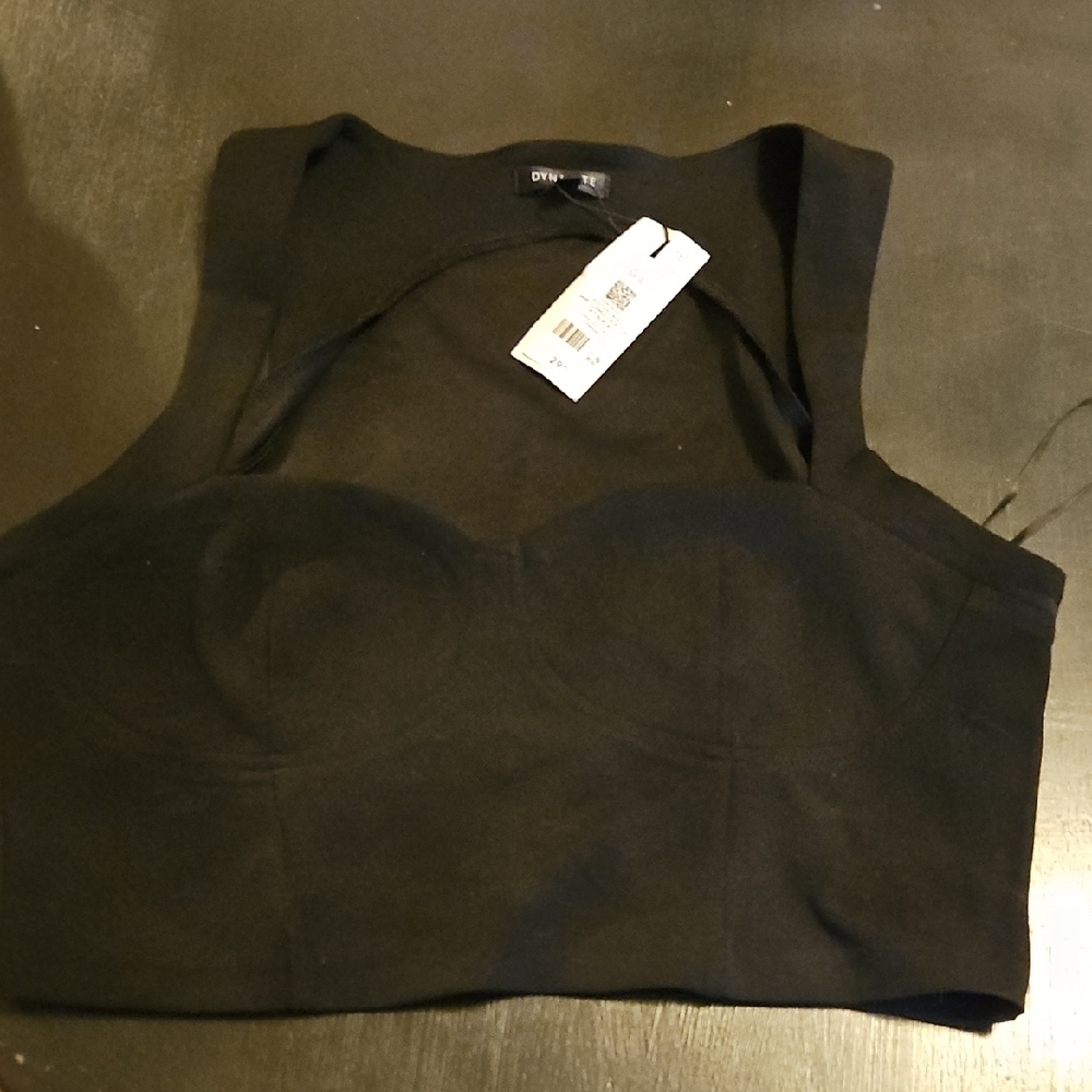 Black Sleeveless Crop Top Size Lrg